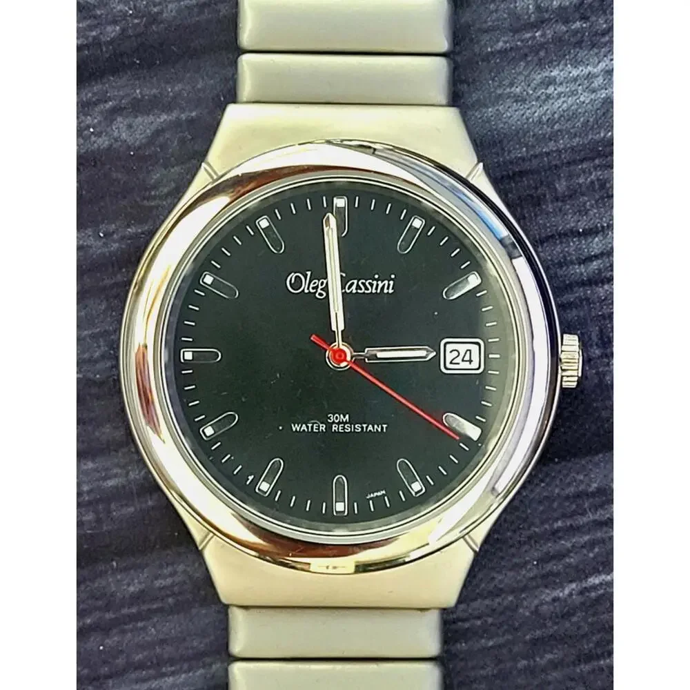 Rare Vintage Oleg‎ Cassini Mens Designer Watch New Box & Tags